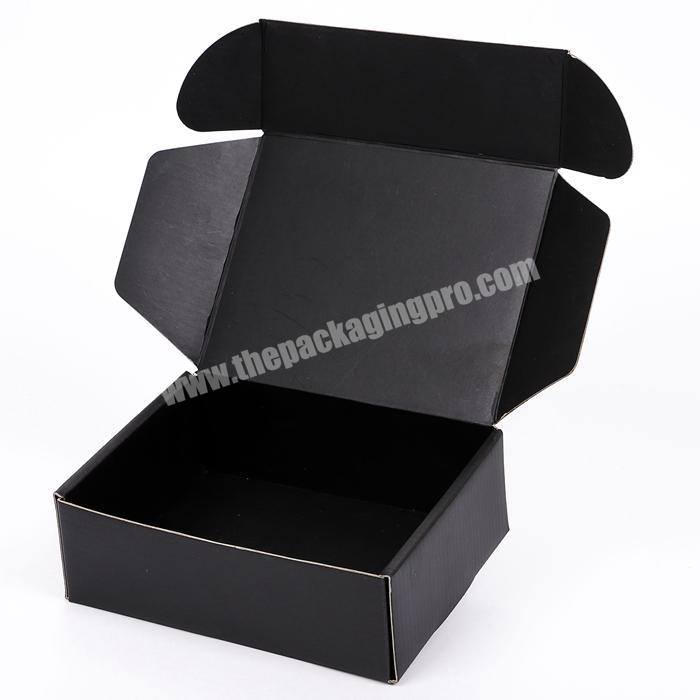 Black Flute Corrugated Packaging Mailer Box Printed Custom Cardboard Foldable Shipping Boxes Mailer Box Packaging