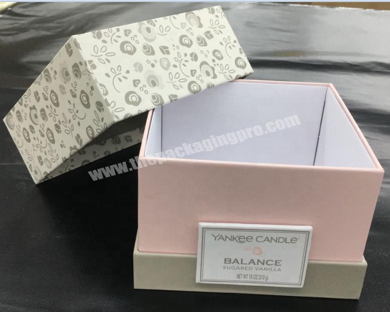 Lid and  base high quality luxury 4C printing cosmetics case candle packing gift paper box cheap wholesale manufacture