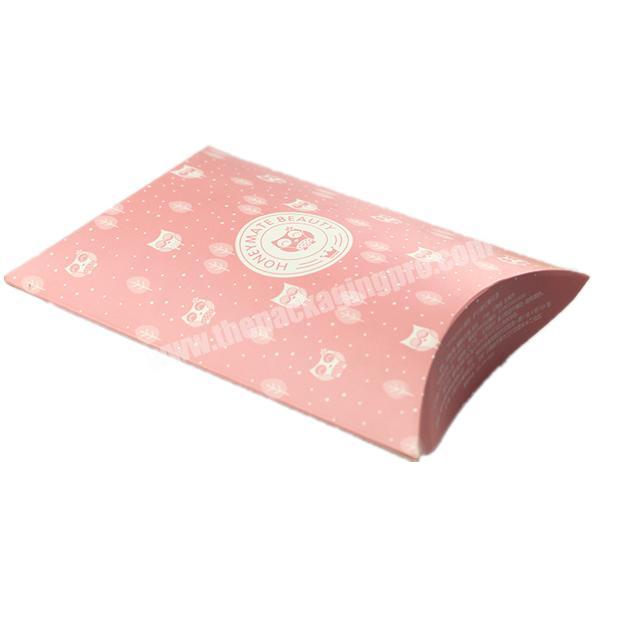 Good Price Professional custom packaging printed logo pink matte pillow box hair extension