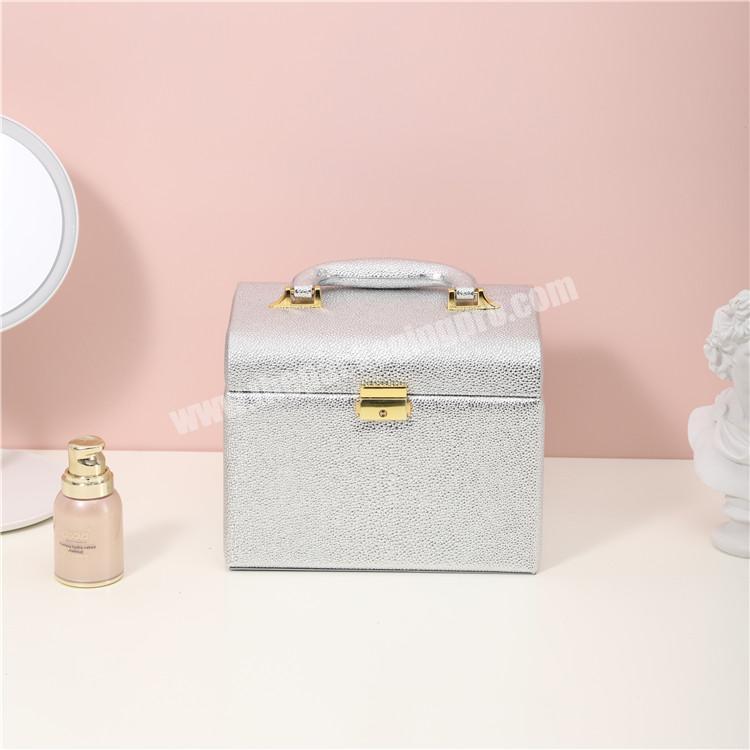 2020 new arrival large capacity PU leather portable cosmetic box for lady traveling