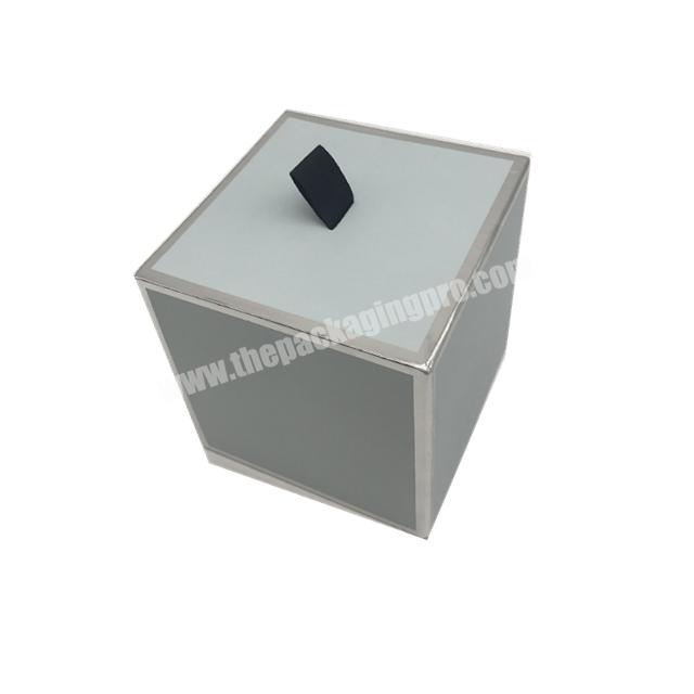 Professional factory printed custom grey glossy sliver border cardboard candle gift box