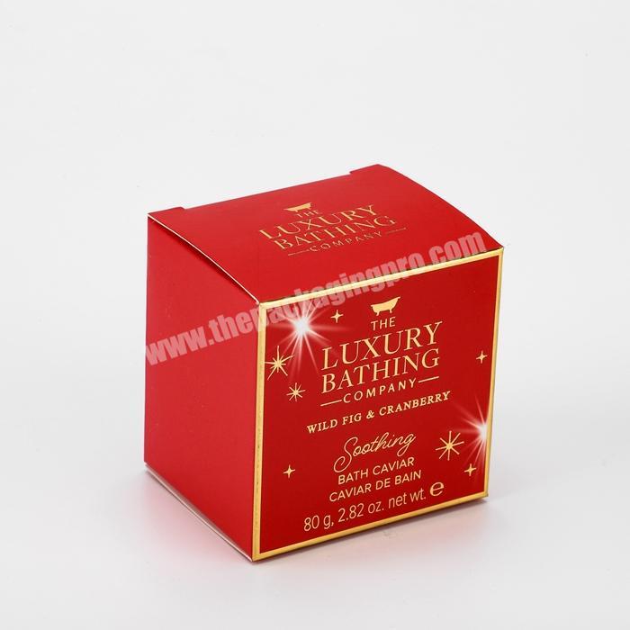 Customized Folding Box Gold Foil Stamped SBS Paper Cardboard Box Bath Bomb Small Retail Packaging