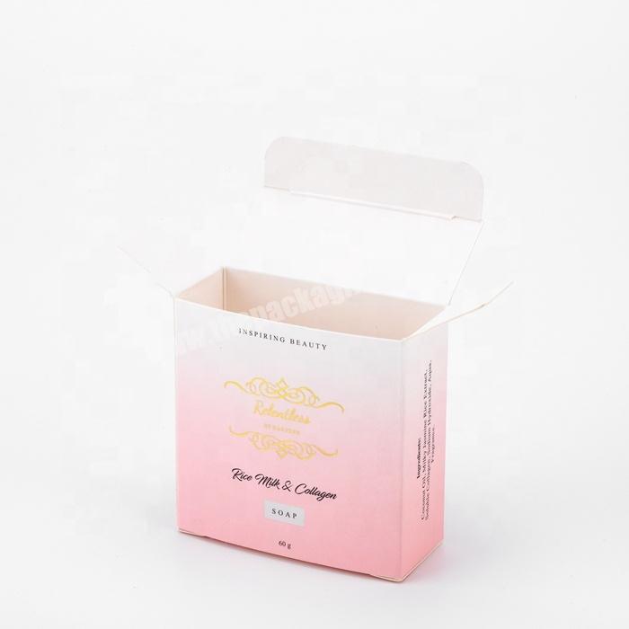 Eco Friendly Custom Cosmetic Packaging Card Box Single-Color Printing Cosmetic Box Gold Foil Logo Packaging
