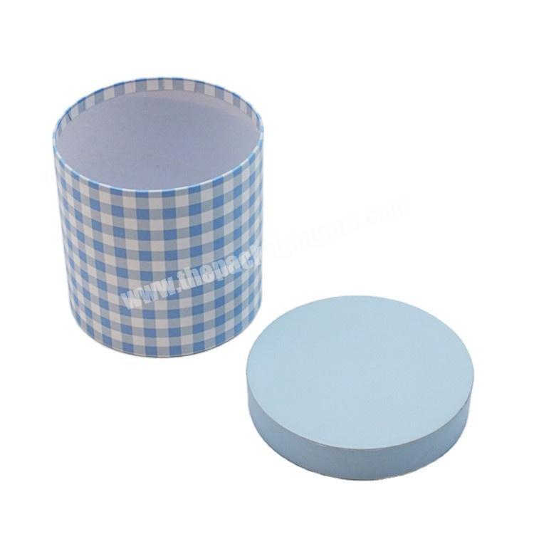 Luxury design paper cosmetic cylinder packaging box blue  tube box
