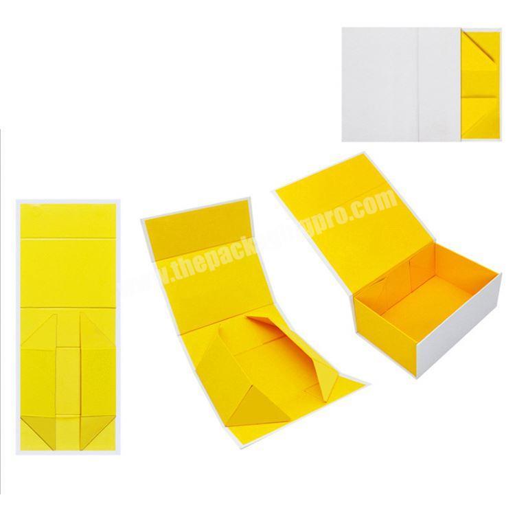 High Quality Cheap Custom Free Design Yellow Floding Magnetic Paper Cardboard Box For Gift