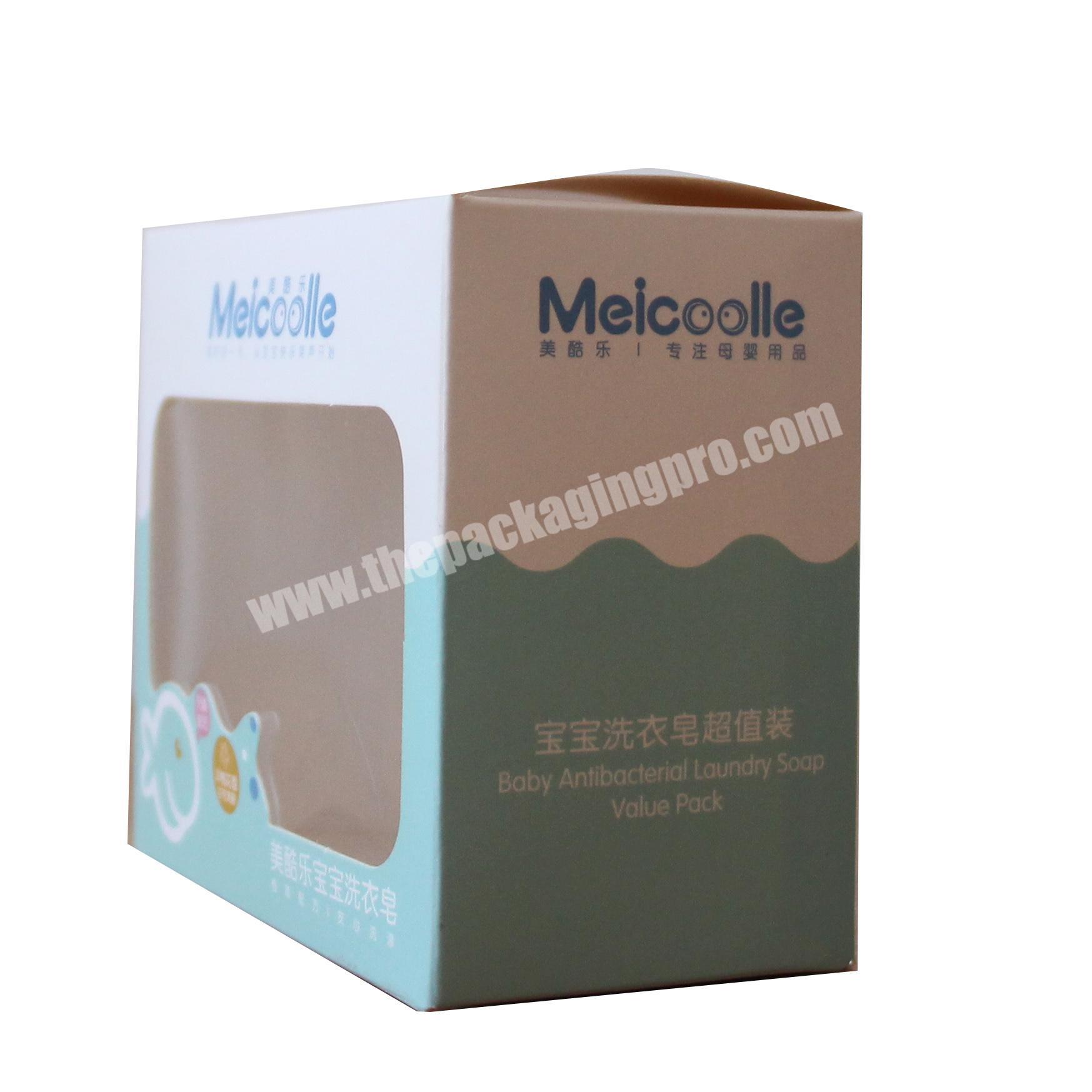 Wholesale Custom Logo Cardboard Paper handmade soap Packaging Box with PVC window