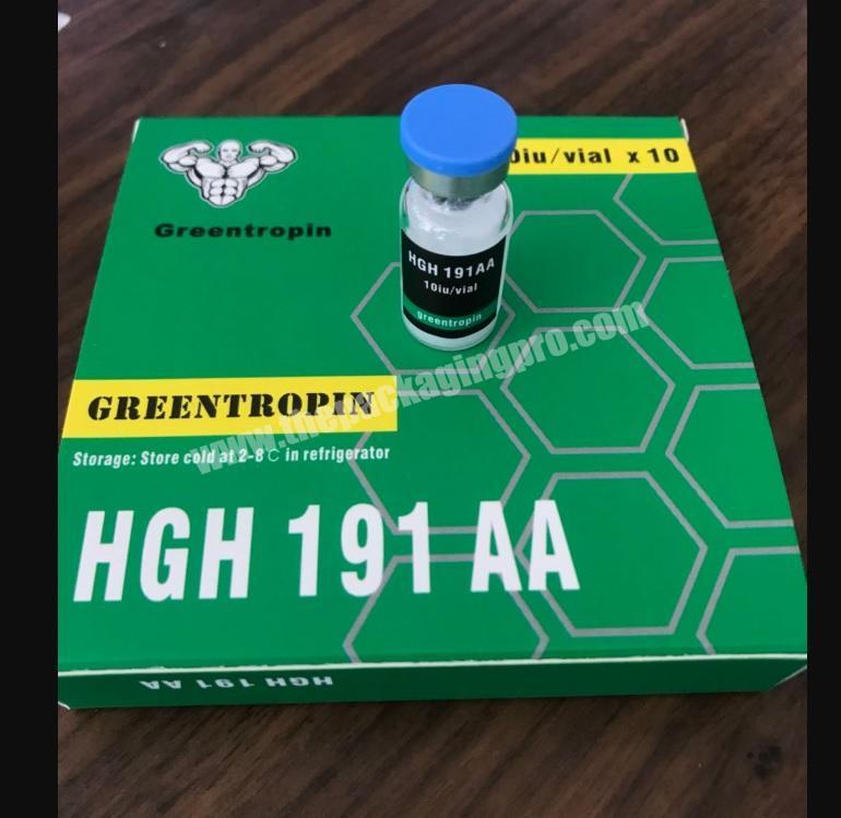 Professional custom printing 2ml x 10 bottles 10IU vial HGH packaging boxes for somatotropin human growth hormone