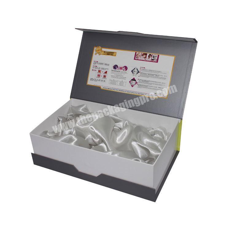 Custom Luxury Folding Cardboard Wig Hiar Packaging Box With Satin