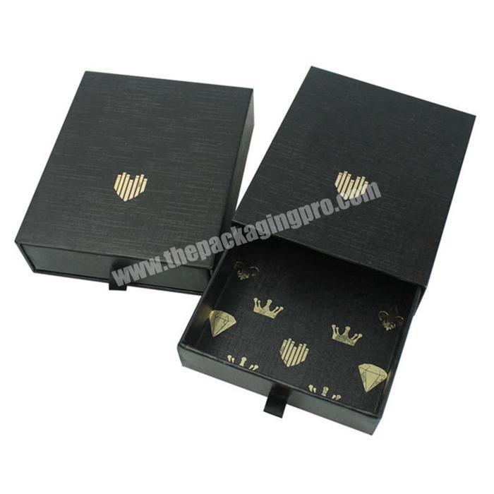 Custom Logo Printed Hard Gift Packaging Luxury Cardboard Drawer Box with ribon or finger hole