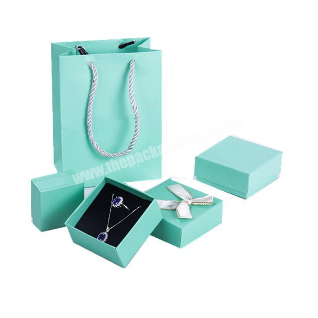 Best Selling Custom Size High Quality  Bowknot Green Jewellery Paper Bags and Boxes