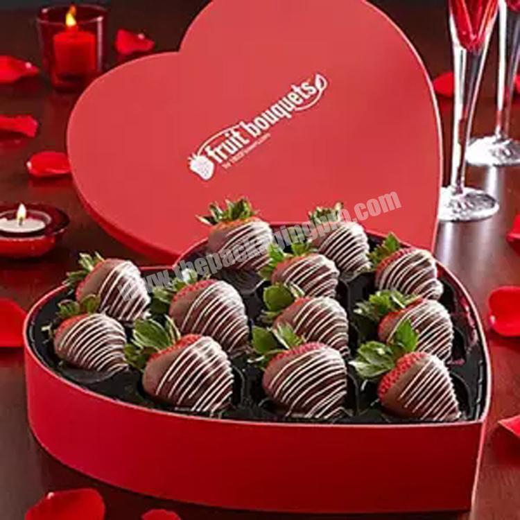 2020 Decorative Heart Shape Strawberries Chocolate Boxes For Presentation