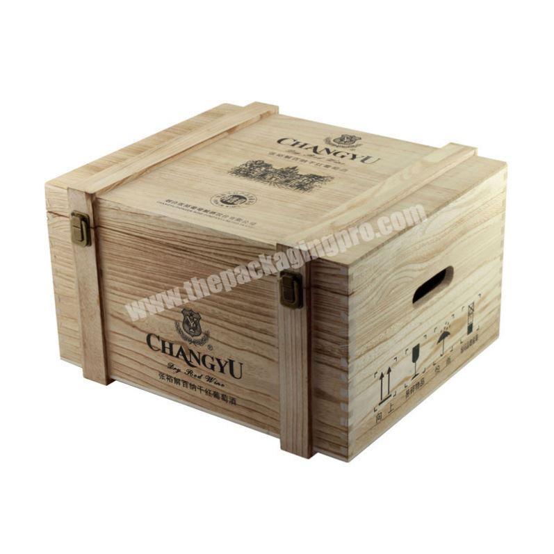 2020 Factory Price Unfinished Large Wooden Wine Storage Package Box