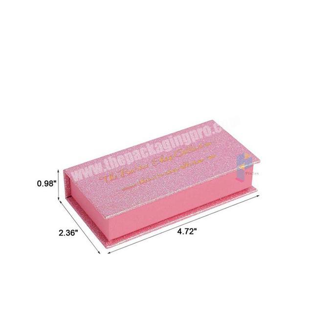 Glitter Eyelash Packaging empty rectangle shape box For Lashes Flip with magnet box