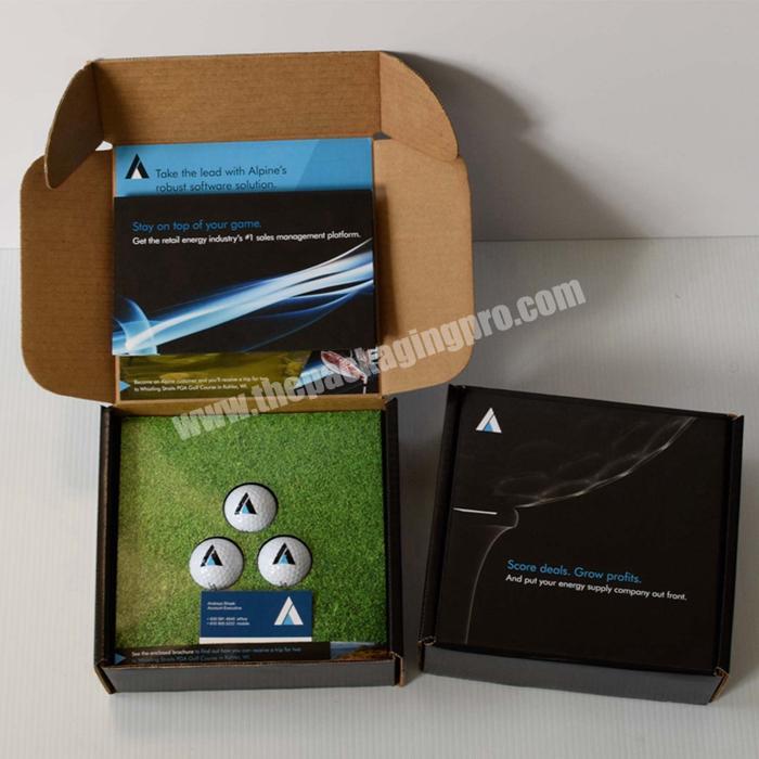 Eco-friendly Customized Golf Ball CardBoard Packaging CMYK Printed Corrugated Shipping Boxes with Insert
