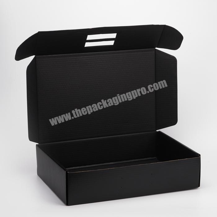 Luxury Matte Black Custom Corrugated Boxes 3 PLY 4 PLY Paper Cardboard Packaging Shipping Box for Clothing
