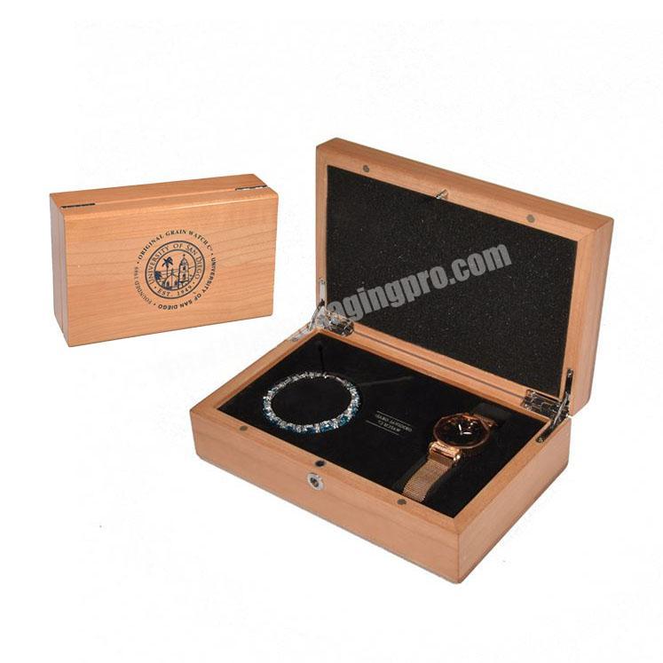 Luxury Custom Pinewood Watch Jewelry Wooden Storage Wood Box For Gift