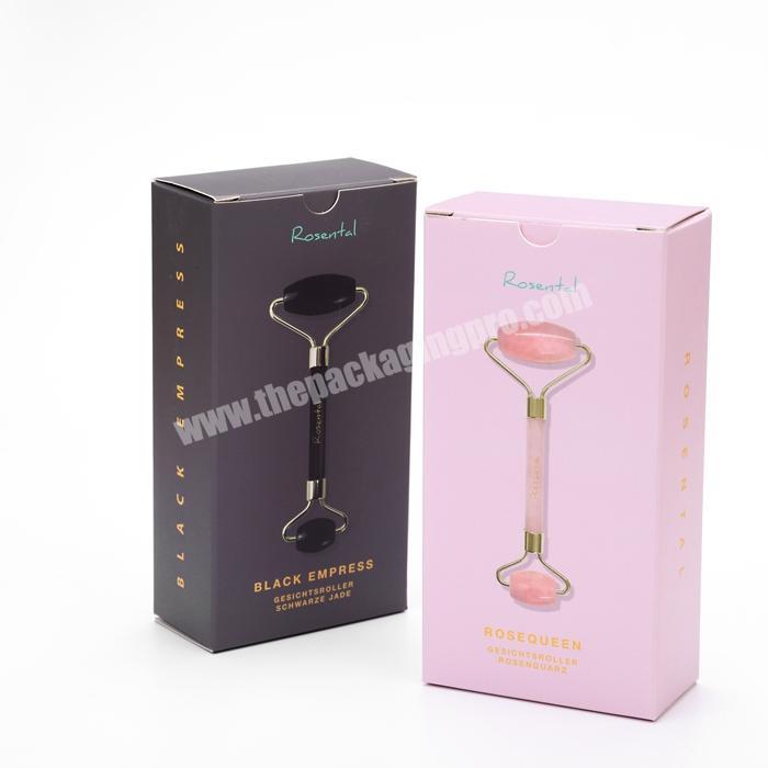 jade stone roller pink cosmetic packaging custom size and shape paper packaging box