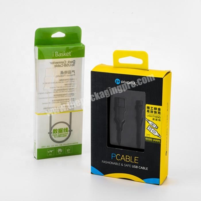 Custom Printing High Quality Smart Phone Usb Cable Packaging Paper Box With Clear Window
