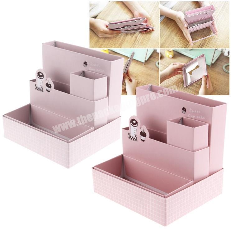 Custom design high end cute cosmetic tools set and eyebrow pencil folding recyclable packing box manufacture