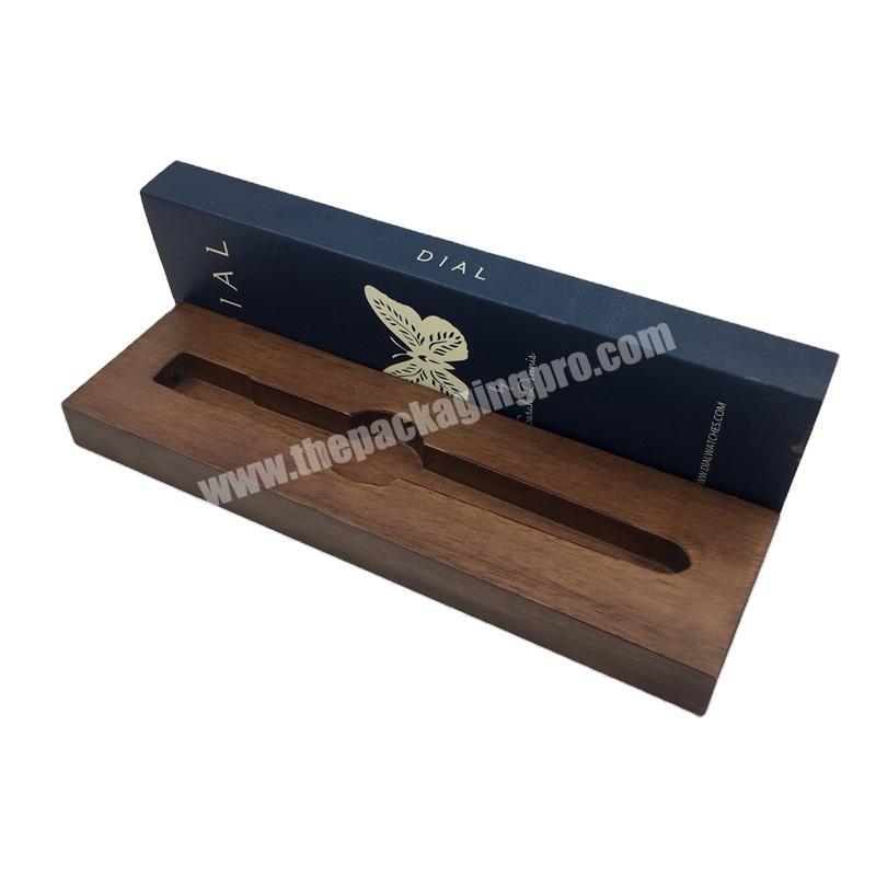 Luxury Custom Fashion Long Slide Wood Watch Strap Box Inserts