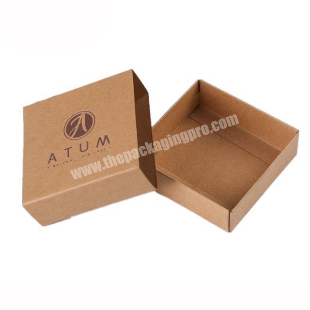 Luxury Hard Kraft Paper Box With Sleeve Rose Gold Foil Logo Drawer Box Packaging