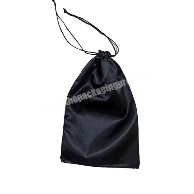 China Factory Price Cheap Custom Luxury Gift Black Satin Drawstring Bag Free Design LogoBrand Name