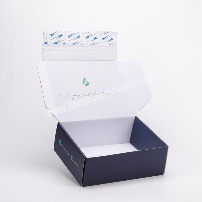 Custom Zip Lock Peel off Closure Corrugated Shipping Mailer Box Paper Type Foldable E fluted Cardboard Packaging
