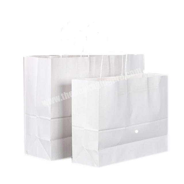 Wholesale different sizes recycle white kraft paper bag with Twisted handle for shopping bags