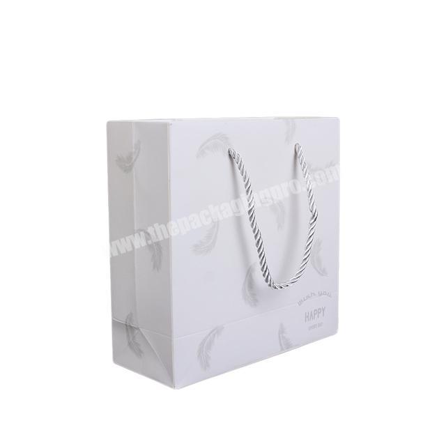Recyclable Biodegradable Factory custom cheap white paper gift bag with your own logo