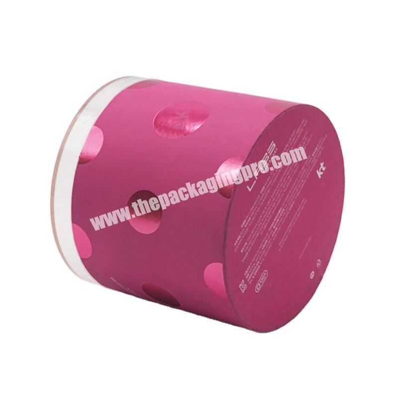 Round tube cylinder shape with pvc lid prety print tube box