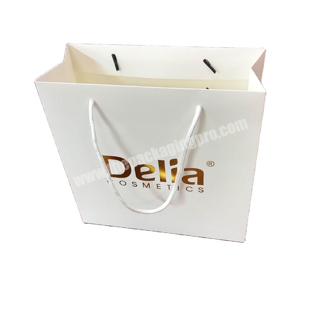 free sample custom logo luxury pink cardboard paper bag with ribbon handle