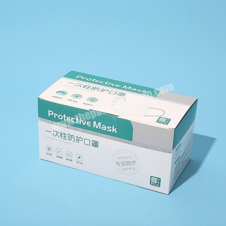 China Direct Custom High Quality Low Moq 50Pcs  Disposable Face Mask Packaging Box Supplier