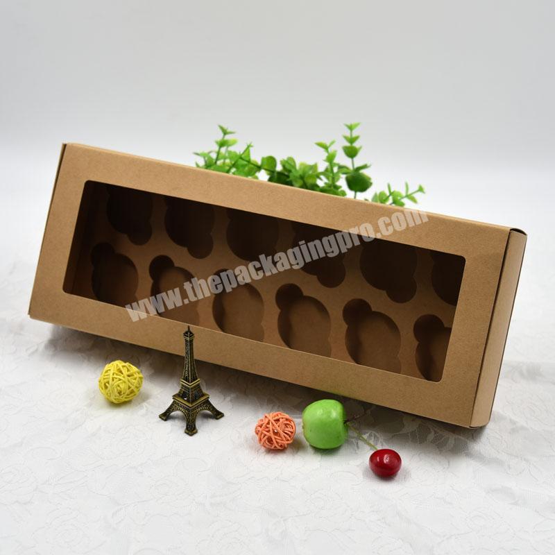 Custom Kraft Paper Cookie And Bread Packaging Box With Clear Window