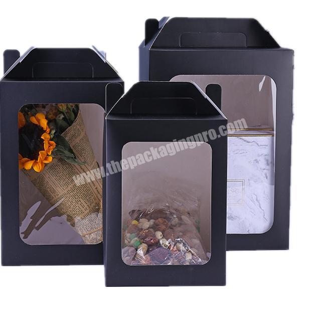 Ready to ship Fashion Luxury Gift Black Matte Gift Paper Box Packaging With Window