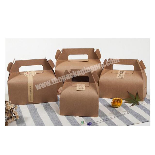 gable box Shaped Disposable food grade kraft or white paper packing for takeaway packaging