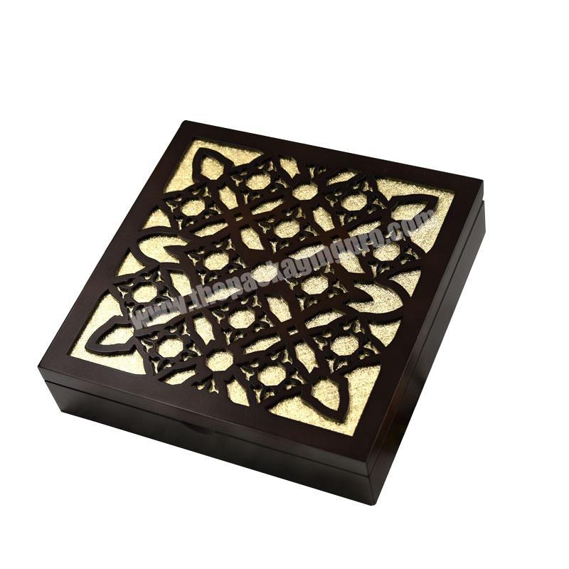 High Quality Exquisite Laser Engrave Wooden Box For Ramadan Gift