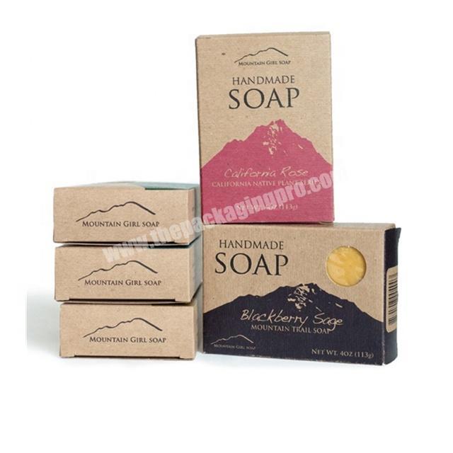 Custom Printing Brown Kraft Paper sleeve soap paper box paper soap packaging box wholesale