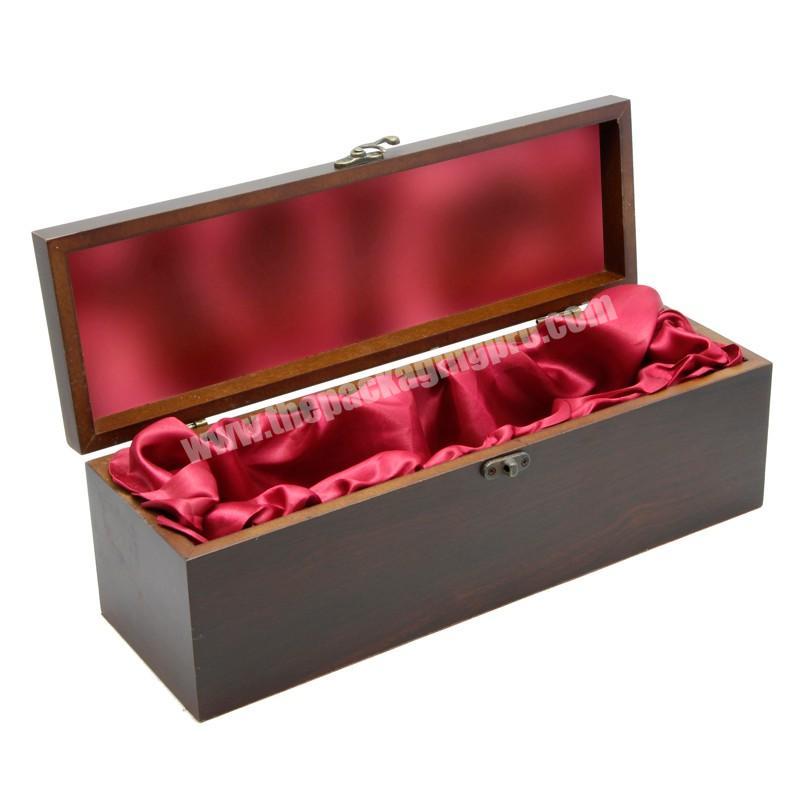 Luxury Custom Wooden Single Red Wine Packaging Box With Lock