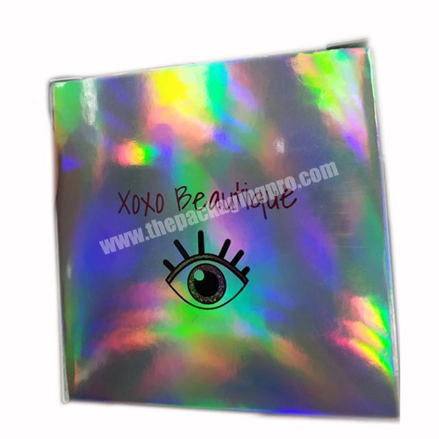 Square paper box with glitter shinny reflection contact lenses boxes with custom logo and inside printing