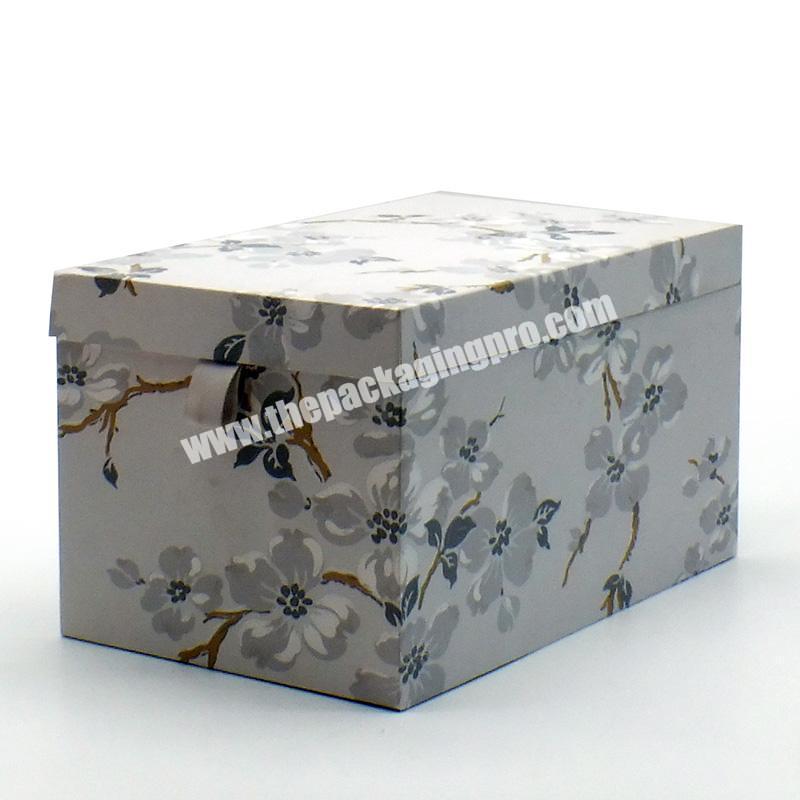 Customized design rectangle flat folding flat baby apparel black cardboard paper box