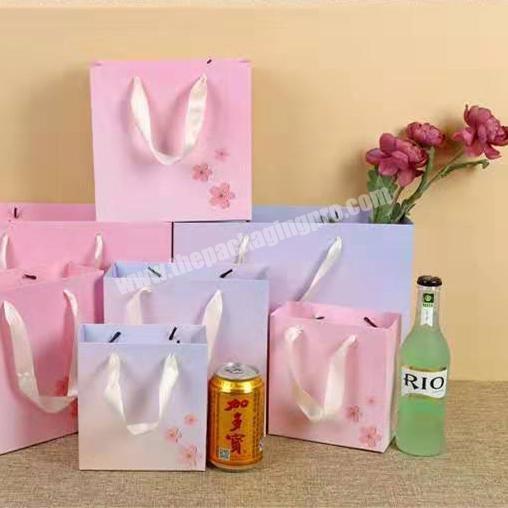 RTS hot sale popular pink shopping promotion custom print paper gift bag