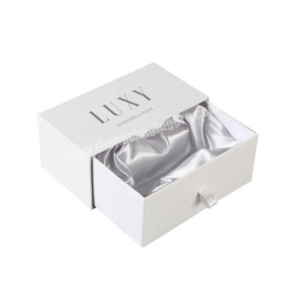 Printing Logo Rigid Sliding Fancy Gift Box for Jewelry Accessory Jewelry Storage Retail Drawer Box with Ribbon