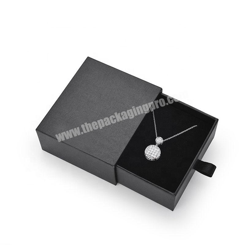 Luxury Pull Out Black Cardboard Paper Drawer Gift Jewelry Packaging Paper Box
