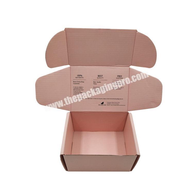Custom Small Mailing False Lash Packaging Boxes Matte Pink Printing Colored Corrugated Paper For Shipping Eyelashes Mailer Box