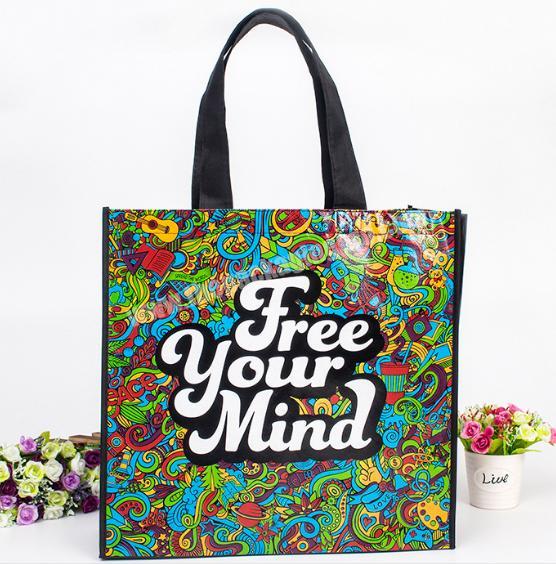 Wholesale reusable eco friendly ecological custom logo printed non-woven shopping tote bag