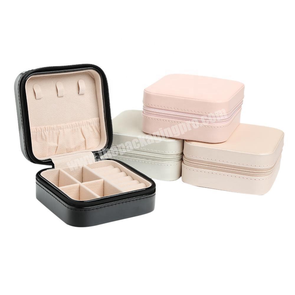 PU Earrings Jewel Organizer Storage Case Portable Jewellery Packaging Gift Boxes Travel Earring Jewelry Box For Women
