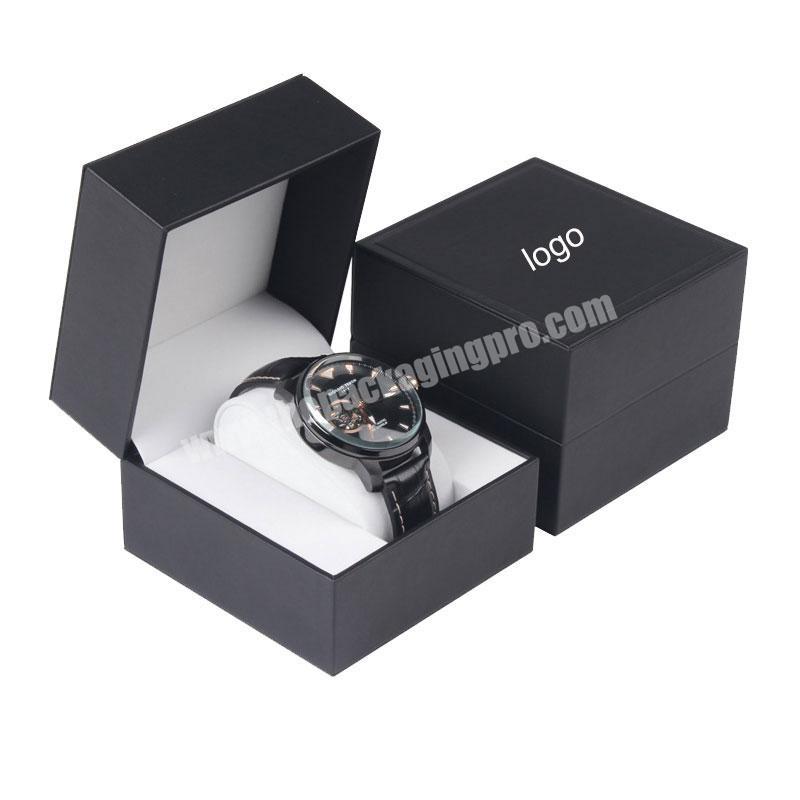 Best Selling High Quality Custom Logo Pu Leather Black Jewelry Watch Box