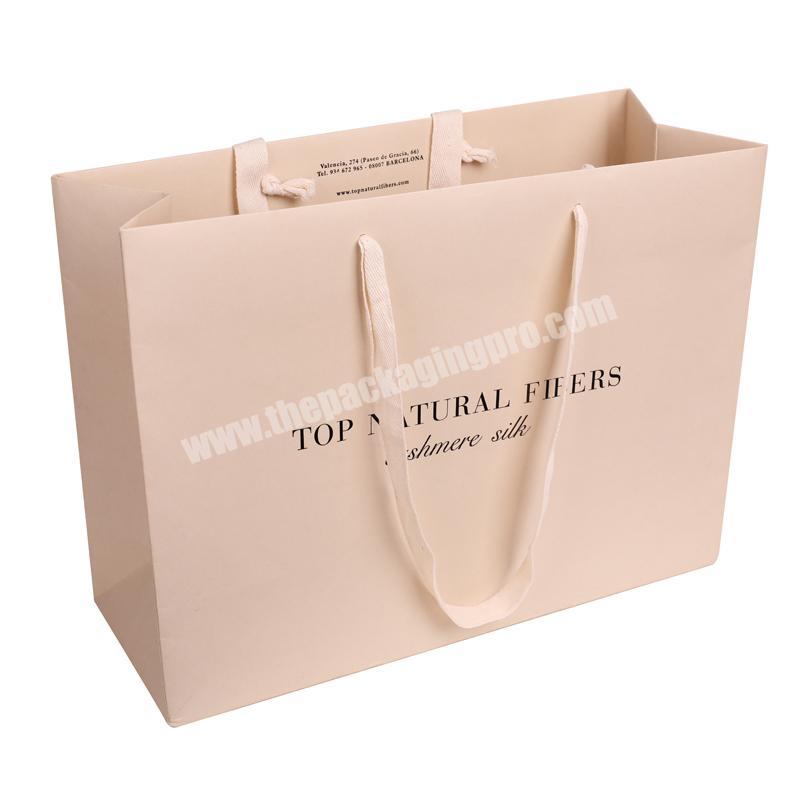 Custom logo pink shopping women's clothing bag packaging with handle