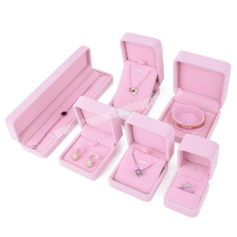 Large Velvet Jewelry Box For Custom Name Jewellery Boxes Hot Pink Packaging