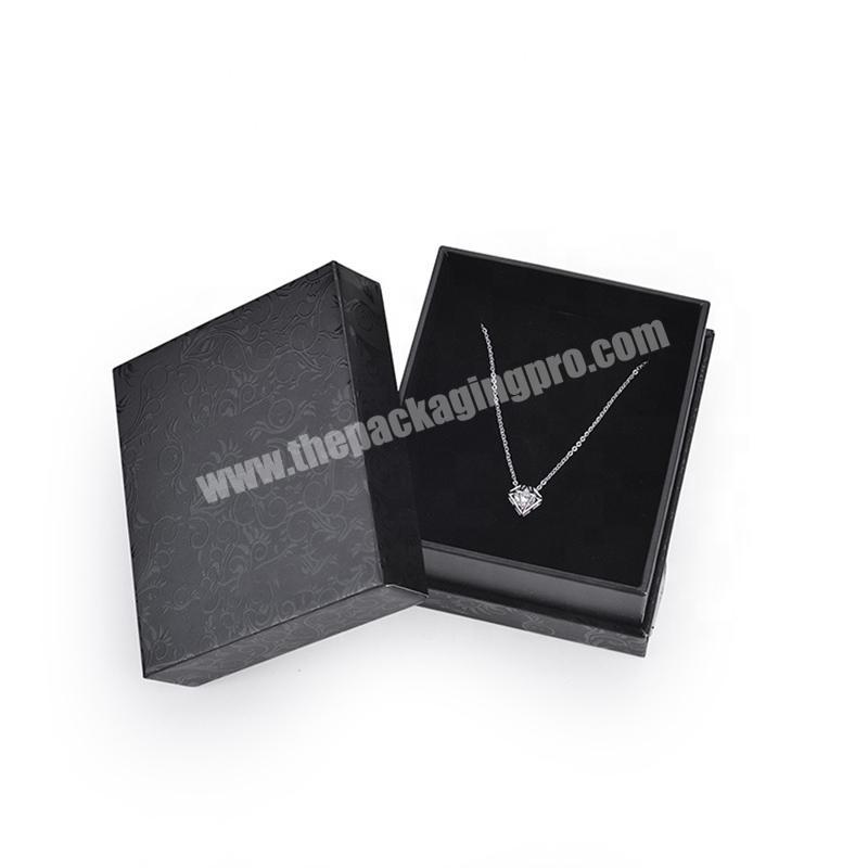 Custom Black Ring Pendant Box Leather Gift Jewellery Packaging Box